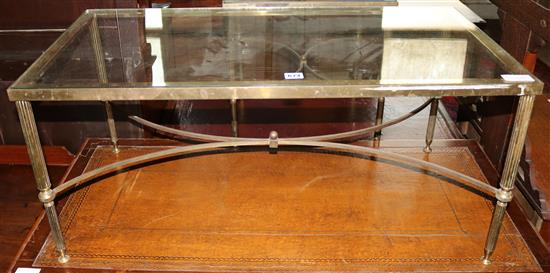 Brass glass top coffee table